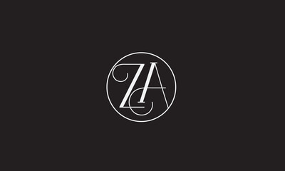  ZA, AZ , A , Z , Abstract Letters Logo Monogram