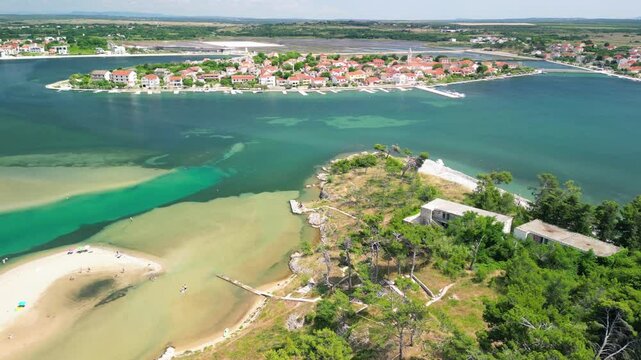 Queens Beach aerial view in Zadar, Croatia