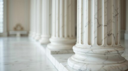Classic Marble Pillars with Organic Vein Patterns