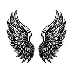 A sketchy style illustration showing angel wings
