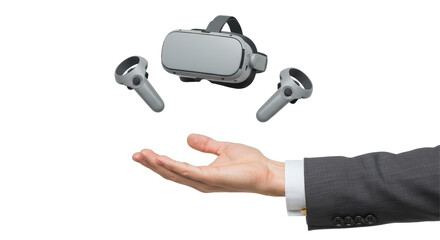 Isolated VR headset and hands