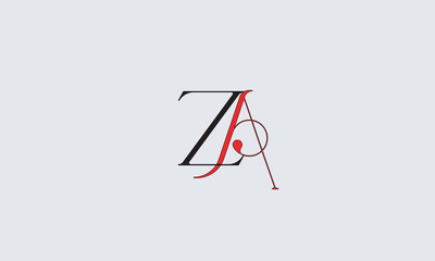  ZA, AZ , A , Z , Abstract Letters Logo Monogram