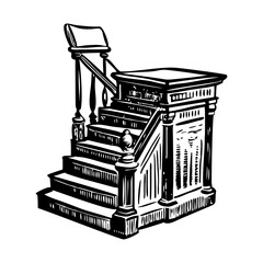 A sketchy style illustration of a staircase