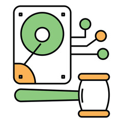 Legal Symbol for E-Discovery and Cyber Law vector icon design