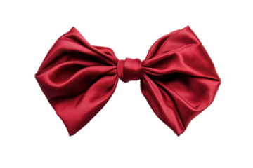 Beautiful red bow element with clipping path and clear focus isolated on white for graphic projects