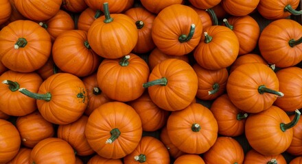 Close-up of stacked orange pumpkins
