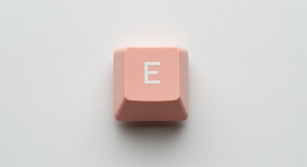 Close-up of a single 'E' keycap from a computer keyboard