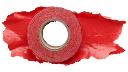 roll of red tape isolated on white background