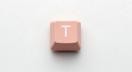 Single Pink 'T' Keycap: Minimalist Keyboard Accessory