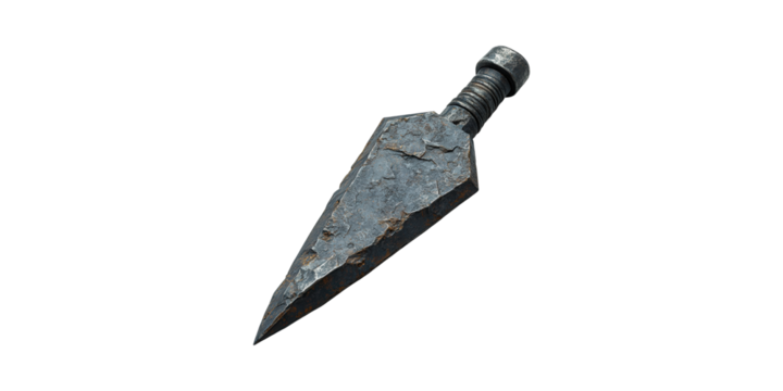 Ancient Iron Kunai Weapon. Historical Ninja Tool For Combat And Utility Isolated On Transparent Background