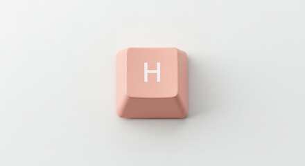 Single Pink 'H' Keycap:  Aesthetic Keyboard Accessory