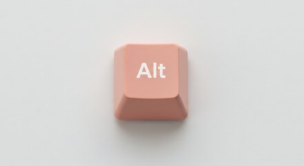 Close-up of a single peach-colored 'Alt' key from a computer keyboard