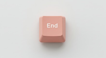 Close up of a pink 'End' key on a keyboard
