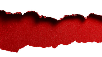 red torn paper  isolated on white background