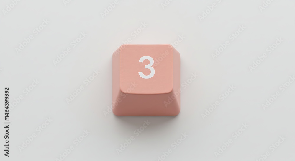 Fototapete single peach-colored mechanical keyboard keycap number 3