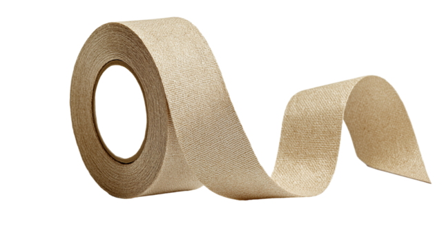 roll of brown adhesive tape isolated on white background