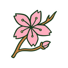 A cute cartoon flower vector illustration