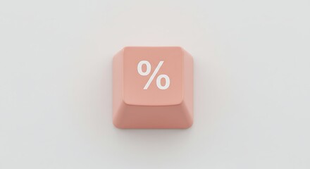Percentage symbol on a pink keyboard key