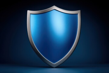 Sleek blue shield symbolizing protection and security set against a dark backdrop representing resilience trust and safety in a modern digital landscape captured with clarity