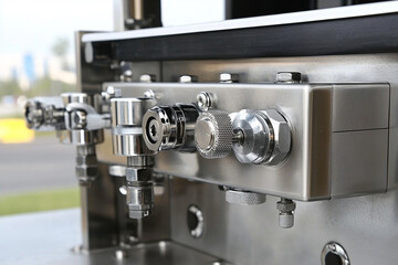 Industrial ultrasonic cleaner performing precision cleaning on various small metal components at a manufacturing facility