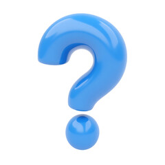 Naklejka premium Blue Question Mark: Inquiry Symbol, Doubt Concept, Asking Sign, Problem Icon, Uncertainty Graphic, Confusion Mark, Query