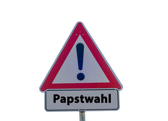 Papstwahl Schild freigestellt Vorlage