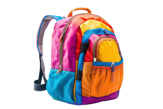School backpack isolated on white background makes a perfect accessory for students heading back to class