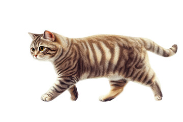 Scottish fold cat walking illustration showcases the unique charm and grace of this adorable breed