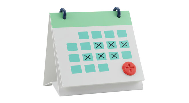 Isolated Calendar with Marked Dates