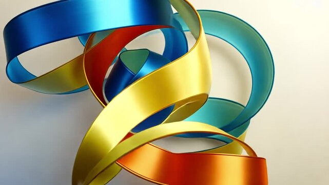colorful ribbons on white background