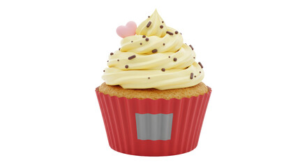 Isolated Cupcake with Heart