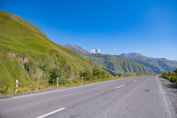 Ideal road in the mountains in Georgia