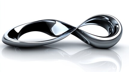 Infinity Symbol: A Polished Chrome Abstract Sculpture