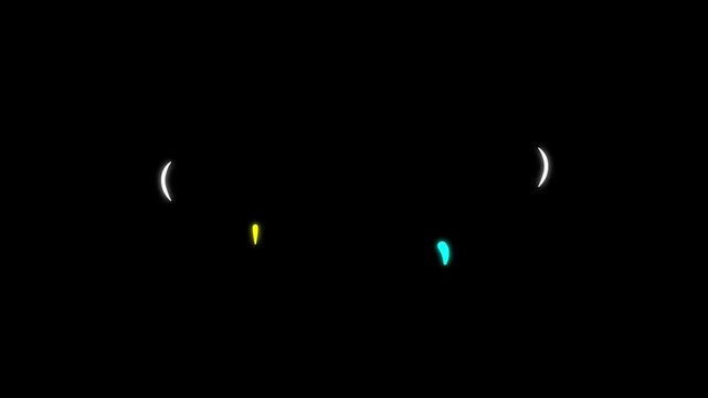 Animation of a danger icon on transparent green screen background with alpha channel, Exclamation mark, Interrogative, Bracket Battle, comma, explosion animated black background