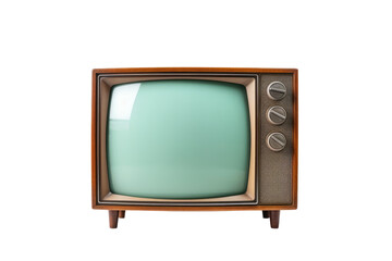 Vintage Television with Blank Screen Isolated on White Background