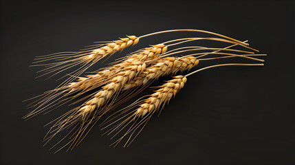 wheat ears on a black background