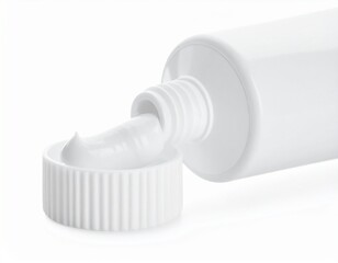 Toothpaste at white background