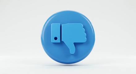 Fototapeta premium Blue dislike button for social media concept