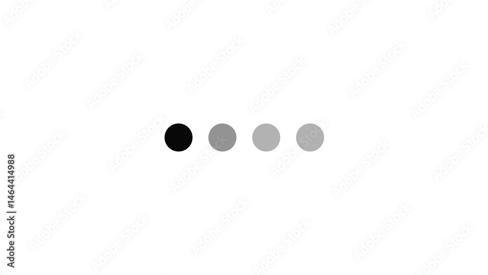 Poster minimalist design with four grey circles representing progress loading or navigation indicating a st
