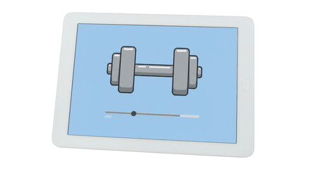 Isolated Tablet with Dumbbell Icon