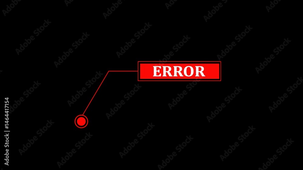 Poster abstract error message displayed with modern design in red and white font over a black background su