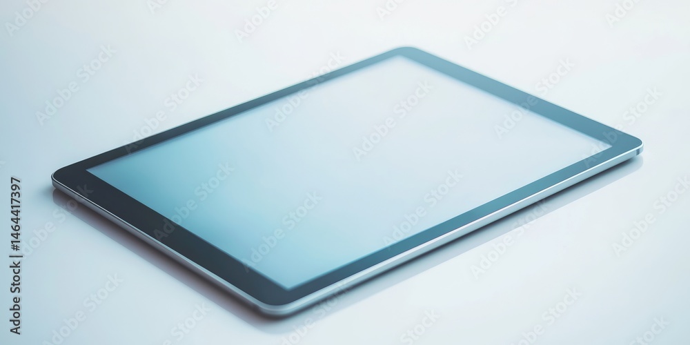 Poster sleek modern tablet device with blank screen on light background for technology, business, and creat