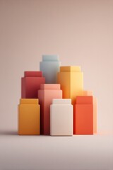 Fototapeta premium 3d-rendered packaging display with minimalistic design features set against neutral background with ample copy space