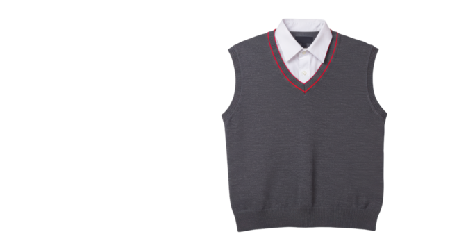 Isolated School Uniform Vest and Shirt