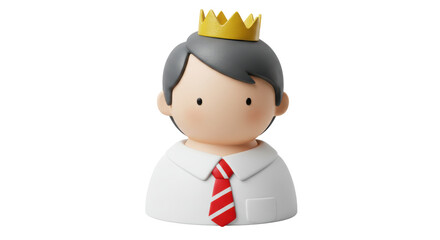 Isolated Cartoon Businessman with Crown