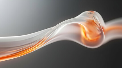 Abstract Liquid Flow Design With Orange Accents
