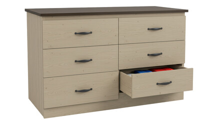 Isolated Dresser with Open Drawer