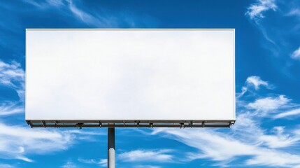 Blank billboard clear sky advertising mockup empty space white sign promotion marketing communication