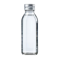 Clear glass bottle filled with refreshing water, showcasing the simple design and functional purpose of hydration
