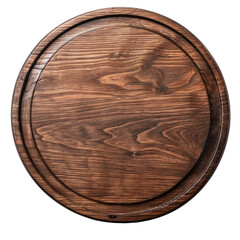 Fototapeta premium Round wooden serving board with textured surface for dining, cooking, or baking activities